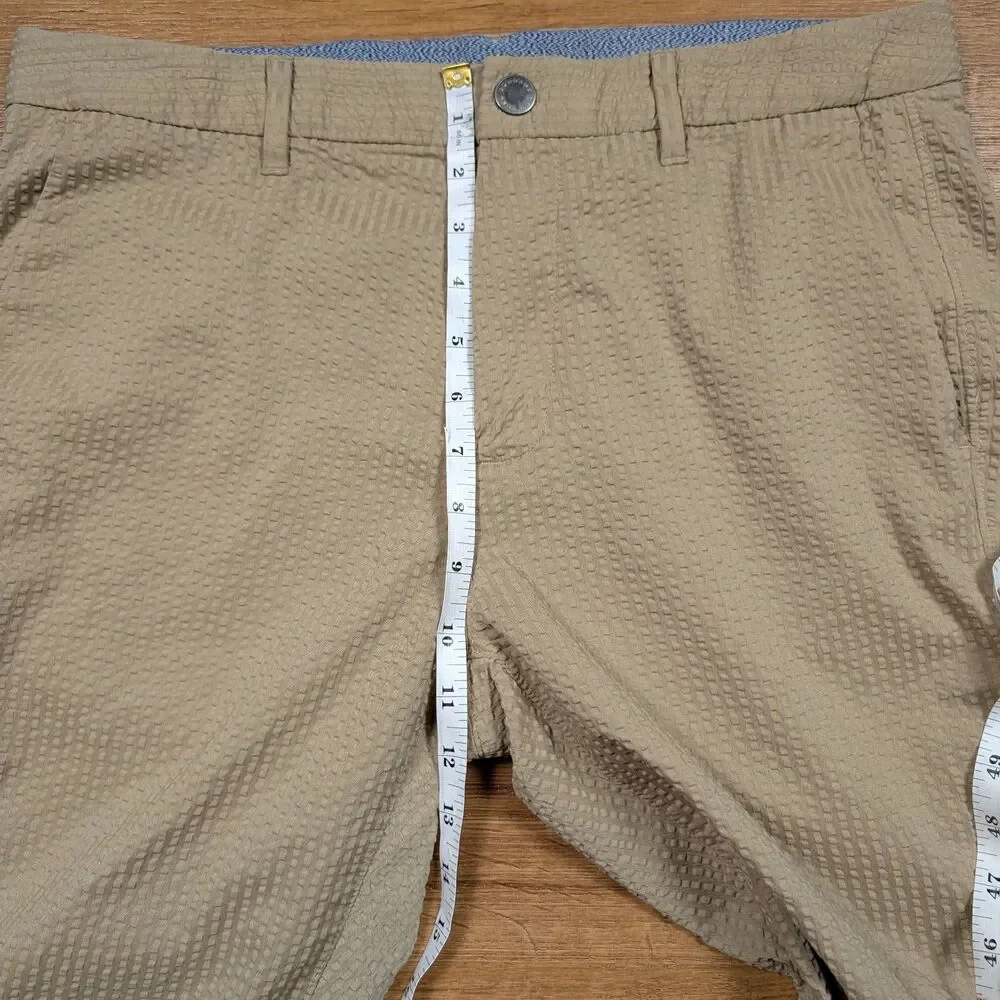 Bonobos Golf Seersucker Chino Pants Mens 32x34 Beige Slim Fit Lightweight